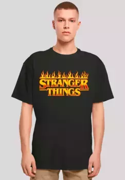 Футболка F4NT4STIC "Stranger Things Fire Logo", премиум качество, черный