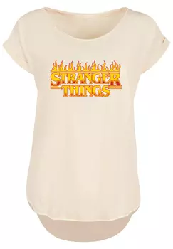 Футболка F4NT4STIC Stranger Things Fire Logo Women Netflix TV Series, белый