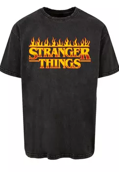 Футболка F4NT4STIC Stranger Things Fire Logo Women Netflix TV Series, черный