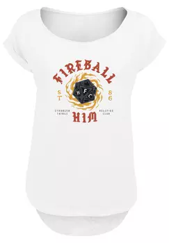 Футболка F4NT4STIC Stranger Things Fireball Dice 86 Netflix TV Series, белый