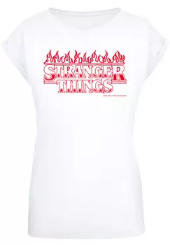 Футболка F4NT4STIC Stranger Things Flames Netflix TV Series, белый