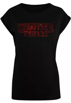 Футболка F4NT4STIC Stranger Things Glow Logo Netflix TV Series, черный