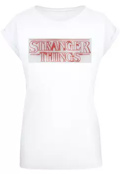 Футболка F4NT4STIC Stranger Things Glow Logo Netflix TV Series, белый