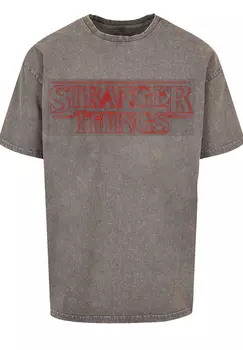 Футболка F4NT4STIC Stranger Things Glow Logo Netflix TV Series, цвет Asphalt
