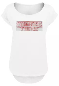 Футболка F4NT4STIC Stranger Things Glow Logo Netflix TV Series, белый