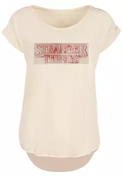 Футболка F4NT4STIC Stranger Things Glow Logo Netflix TV Series, белый