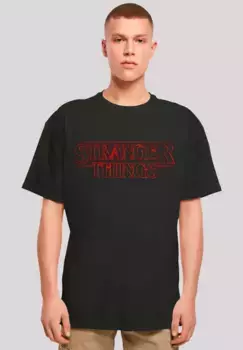 Футболка F4NT4STIC "Stranger Things Glow Logo Netflix TV Series", премиум качество, черный