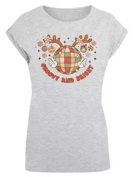 Футболка F4NT4STIC T-Shirt Bright Weihnachten Disco Deer, пятнистый серый