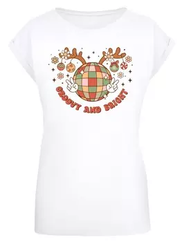 Футболка F4NT4STIC T-Shirt Bright Weihnachten Disco Deer, белый