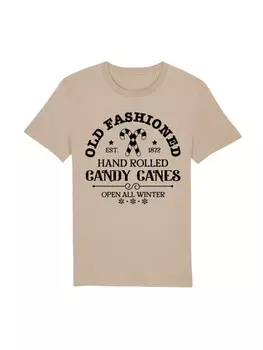 Футболка F4NT4STIC T-Shirt Cany Canes Retro Weihnachts Sign, цвет desert dust