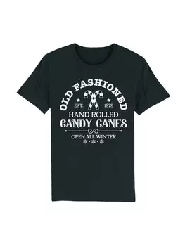 Футболка F4NT4STIC T-Shirt Cany Canes Retro Weihnachts Sign, черный