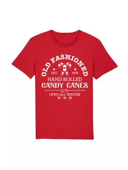 Футболка F4NT4STIC T-Shirt Cany Canes Retro Weihnachts Sign, красный