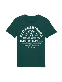 Футболка F4NT4STIC T-Shirt Cany Canes Retro Weihnachts Sign, цвет glazed green