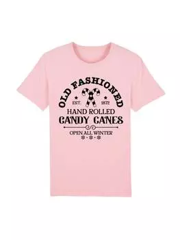 Футболка F4NT4STIC T-Shirt Cany Canes Retro Weihnachts Sign, цвет cotton pink