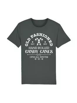 Футболка F4NT4STIC T-Shirt Cany Canes Retro Weihnachts Sign, антрацит