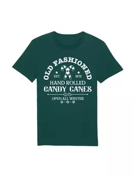 Футболка F4NT4STIC T-Shirt Cany Canes Retro Weihnachts Sign, цвет glazed green
