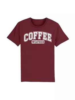 Футболка F4NT4STIC T-Shirt Coffee Weather Winter Holiday Weihnachten, цвет burgundy