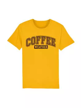 Футболка F4NT4STIC T-Shirt Coffee Weather Winter Holiday Weihnachts, цвет spectra yellow