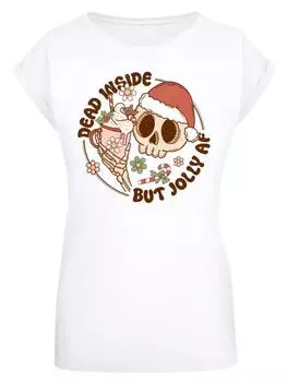 Футболка F4NT4STIC T-Shirt Dead inside but jolly AF Weihnachten, белый