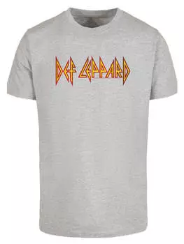 Футболка F4NT4STIC T-Shirt Def Leppard Shatter Logo, пятнистый серый
