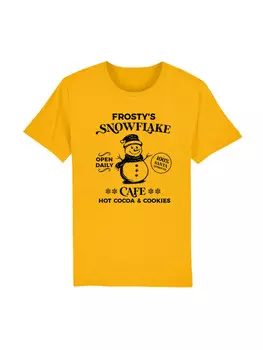 Футболка F4NT4STIC T-Shirt Frostys Snowflake Cafe Retro Weihnachten, цвет spectra yellow