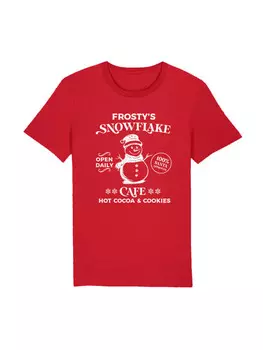 Футболка F4NT4STIC T-Shirt Frostys Snowflake Cafe Retro Weihnachten, красный