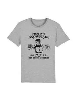 Футболка F4NT4STIC T-Shirt Frostys Snowflake Cafe Retro Weihnachten, пятнистый серый