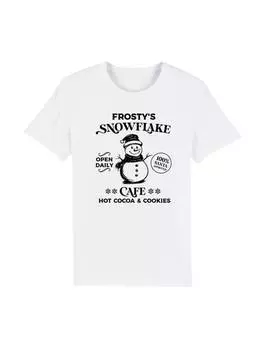 Футболка F4NT4STIC T-Shirt Frostys Snowflake Cafe Retro Weihnachten, белый