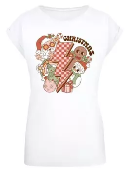 Футболка F4NT4STIC T-Shirt Groovy Weihnachten Flash Cozy Vibes, белый