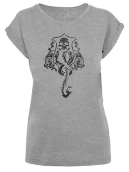 Футболка F4NT4STIC T-Shirt Harry Potter Dark Mark Crest, пятнистый серый