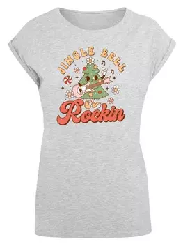 Футболка F4NT4STIC T-Shirt Jingle Bell Rockin Weihnachten, пятнистый серый