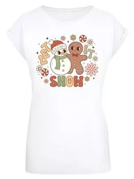 Футболка F4NT4STIC T-Shirt Let It Snow Weihnachten Gingerbread, белый