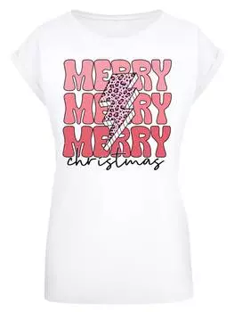 Футболка F4NT4STIC T-Shirt Merry Weihnachten Print Leo Print, белый