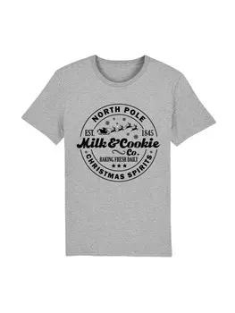 Футболка F4NT4STIC T-Shirt Milk and Cookie Bakery Retro Weihnachten, пятнистый серый
