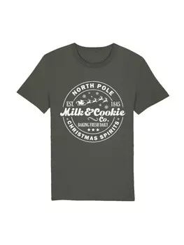 Футболка F4NT4STIC T-Shirt Milk and Cookie Bakery Retro Weihnachten, хаки