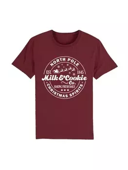 Футболка F4NT4STIC T-Shirt Milk and Cookie Bakery Retro Weihnachten, цвет burgundy