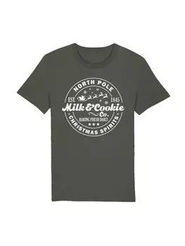 Футболка F4NT4STIC T-Shirt Milk and Cookie Bakery Retro Weihnachten, хаки