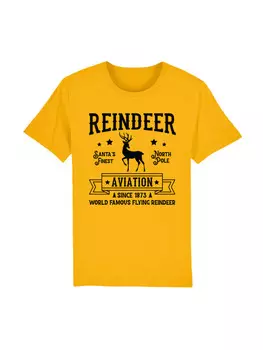 Футболка F4NT4STIC T-Shirt Reindeer Aviation Retro Weihnachts Sign, цвет spectra yellow