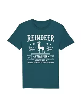 Футболка F4NT4STIC T-Shirt Reindeer Aviation Retro Weihnachts Sign, цвет stargazer