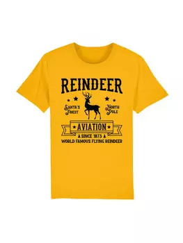Футболка F4NT4STIC T-Shirt Reindeer Aviation Retro Weihnachts Sign, цвет spectra yellow
