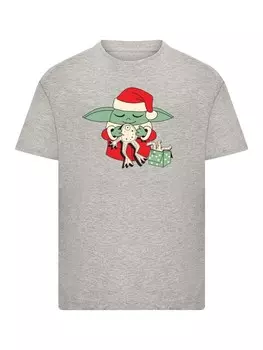 Футболка F4NT4STIC T-Shirt Star Wars Grogu To You XMAS, пятнистый серый