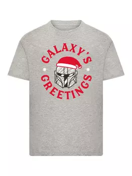 Футболка F4NT4STIC T-Shirt Star Wars Mando Galaxys Greetings, пятнистый серый