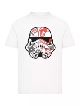 Футболка F4NT4STIC T-Shirt Star Wars Trooper Head Snoflakes, белый