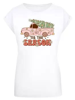 Футболка F4NT4STIC T-Shirt Tis The Season Weihnachten Drivin Home, белый