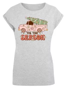 Футболка F4NT4STIC T-Shirt Tis The Season Weihnachten Drivin Home, пятнистый серый