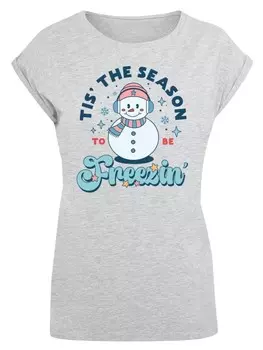 Футболка F4NT4STIC T-Shirt Tis The Season to Be Freezin Winter, пятнистый серый