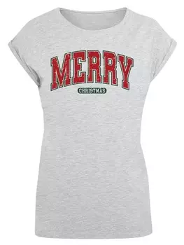 Футболка F4NT4STIC T-Shirt Weihnachten Varsity Retro, пятнистый серый