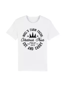 Футболка F4NT4STIC T-Shirt Weihnachts Trees Farm Retro Sign, белый
