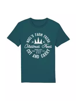 Футболка F4NT4STIC T-Shirt Weihnachts Trees Farm Retro Sign, цвет stargazer