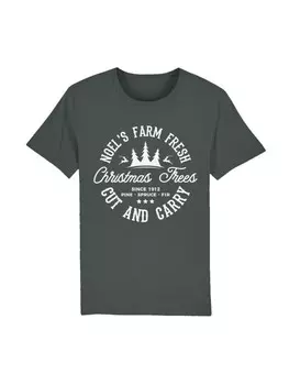 Футболка F4NT4STIC T-Shirt Weihnachts Trees Farm Retro Sign, антрацит
